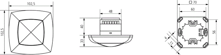 Датчик присутствия compact office размеры